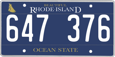 RI license plate 647376