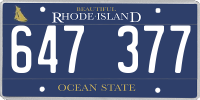 RI license plate 647377