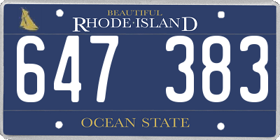 RI license plate 647383