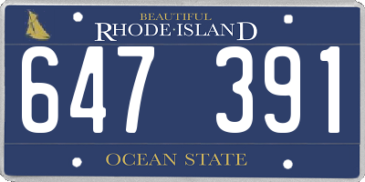 RI license plate 647391