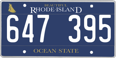 RI license plate 647395