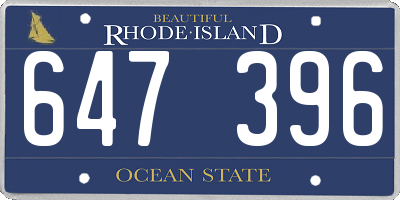 RI license plate 647396