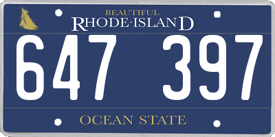 RI license plate 647397