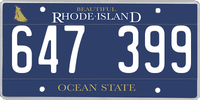 RI license plate 647399