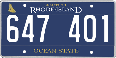 RI license plate 647401