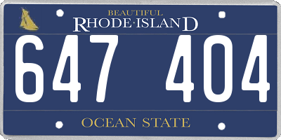 RI license plate 647404