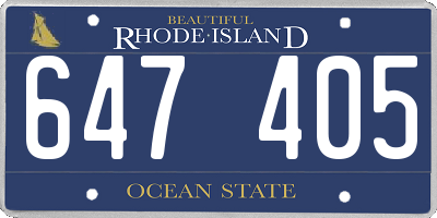 RI license plate 647405