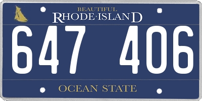 RI license plate 647406