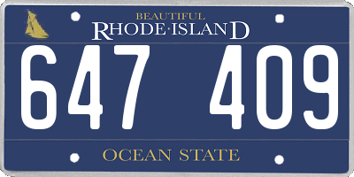 RI license plate 647409