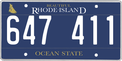 RI license plate 647411