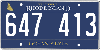 RI license plate 647413