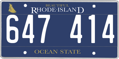 RI license plate 647414
