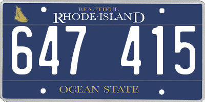 RI license plate 647415