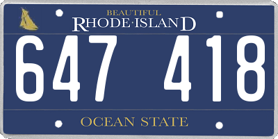 RI license plate 647418