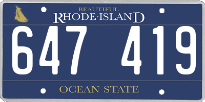 RI license plate 647419