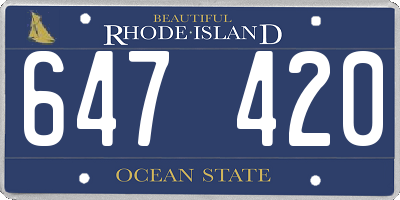 RI license plate 647420