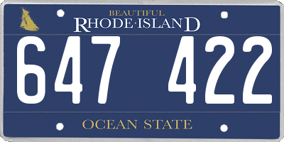 RI license plate 647422