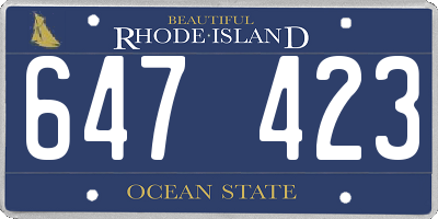 RI license plate 647423