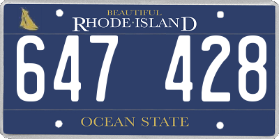 RI license plate 647428