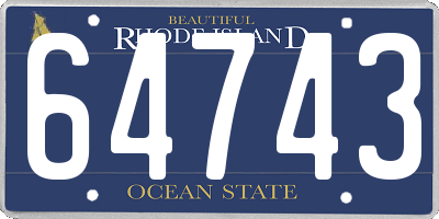 RI license plate 64743