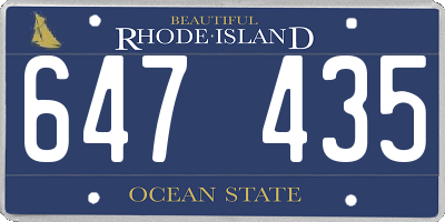 RI license plate 647435