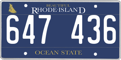RI license plate 647436