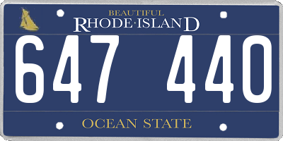 RI license plate 647440