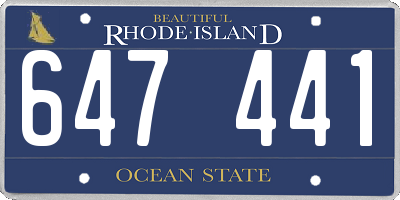 RI license plate 647441
