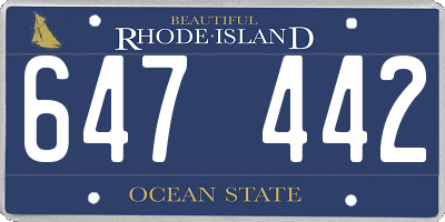RI license plate 647442