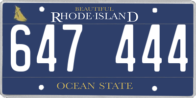 RI license plate 647444