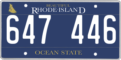 RI license plate 647446