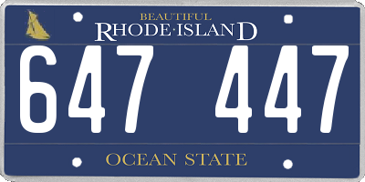 RI license plate 647447