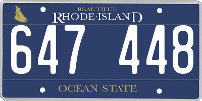 RI license plate 647448