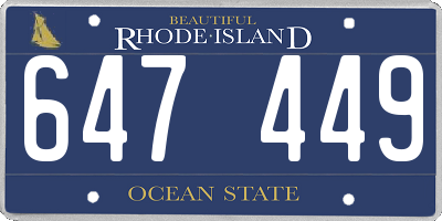 RI license plate 647449