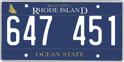 RI license plate 647451