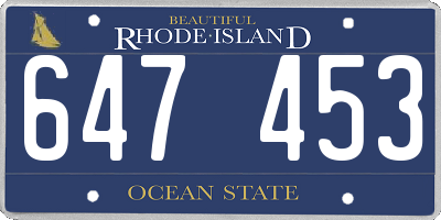RI license plate 647453