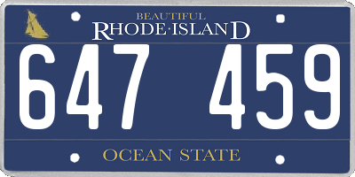 RI license plate 647459