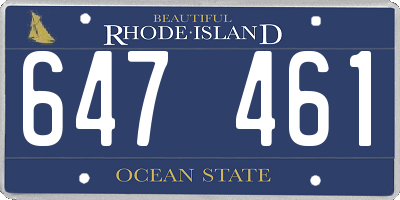 RI license plate 647461