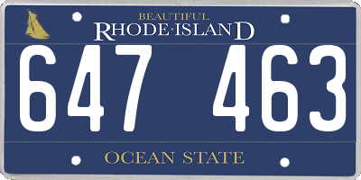 RI license plate 647463