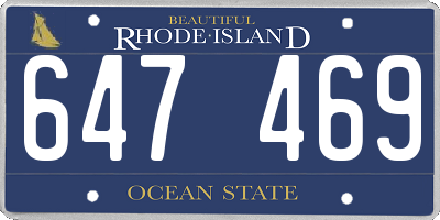 RI license plate 647469