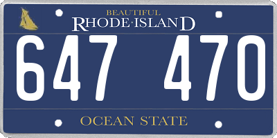 RI license plate 647470