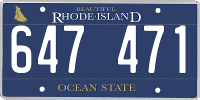RI license plate 647471