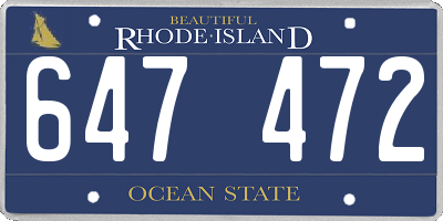 RI license plate 647472