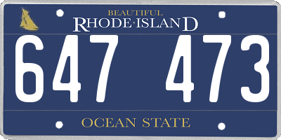 RI license plate 647473