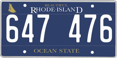 RI license plate 647476