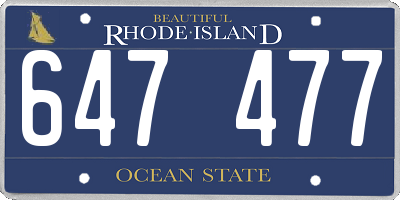 RI license plate 647477
