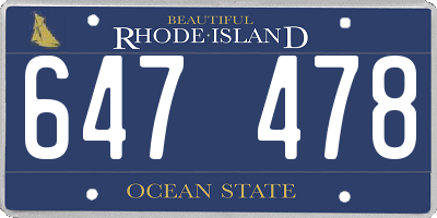 RI license plate 647478
