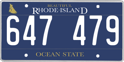 RI license plate 647479