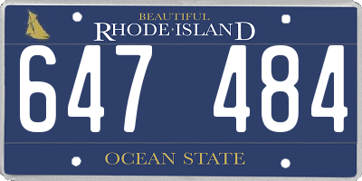 RI license plate 647484