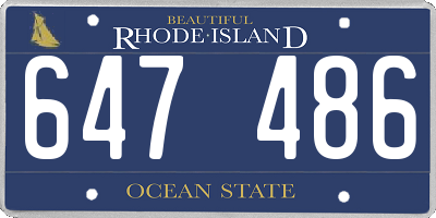RI license plate 647486